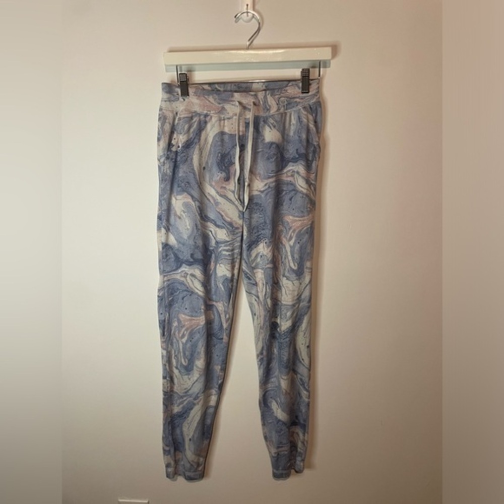 PJ‎ Salvage Pajama Bottoms Womens XS Swirls Marble Banded Pants Loungewear